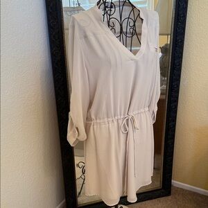 Naked Zebra Cream Tunic style Dress with drawstring